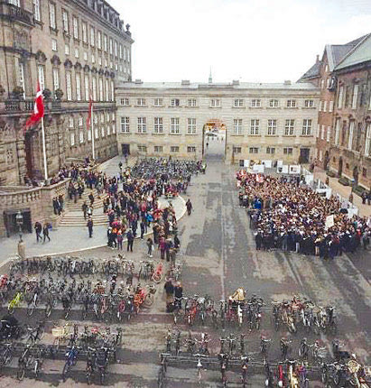 μια διαδήλωση μαθητών στην Κοπεγχάγη