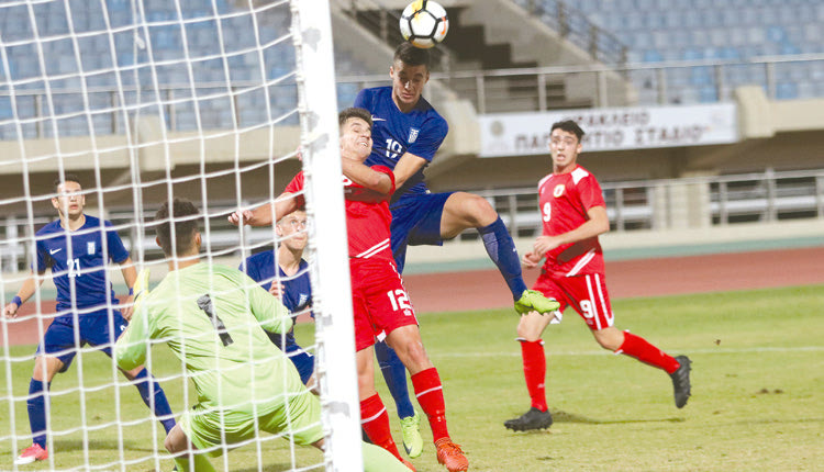 ΕΥΡΩΠΑΪΚΟ U19: Ο Δουβίκας με κεφαλιά πέτυχε το πέμπτο γκολ της ελληνικής ομάδας κόντρα στο Γιβραλτάρ