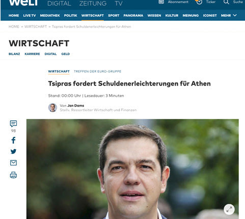 ο Αλέξης Τσίπρας σε συνέντευξή του στην Die Welt