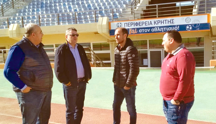 Κλιμάκιο της ΕΠΟ επιθεώρησε το Παγκρήτιο Στάδιο για την επικύρωση της έλευσης της Εθνικής ομάδας ποδοσφαίρου στο Ηράκλειο