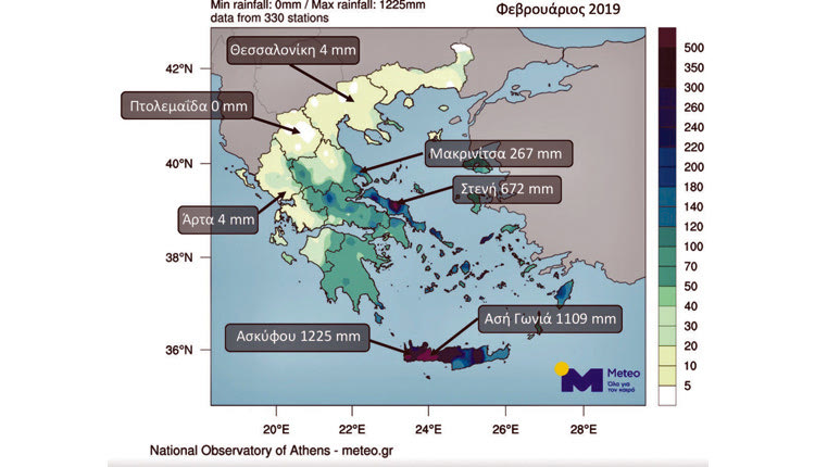 Πρώτη και με διαφορά η Κρήτη σε βροχοπτώσεις σε σχέση με όλη την υπόλοιπη Ελλάδα