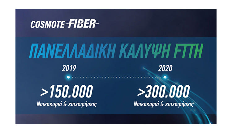 COSMOTE Fiber: 150.000 γραμμές Fiber To The Home μέσα στο 2019