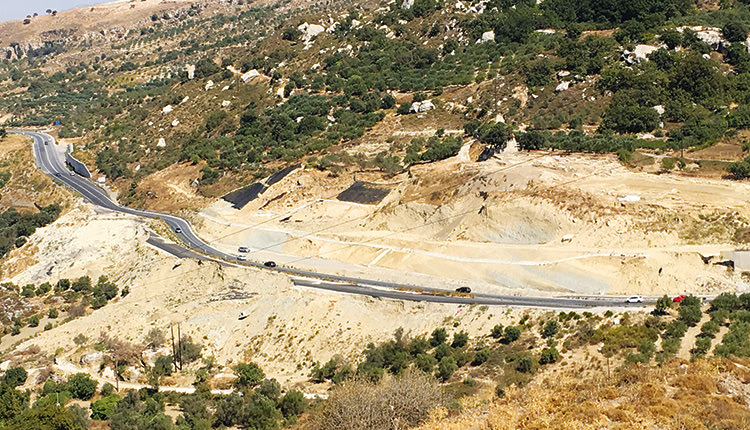 κατολίσθησης στο δίκτυο της Μεσσαράς