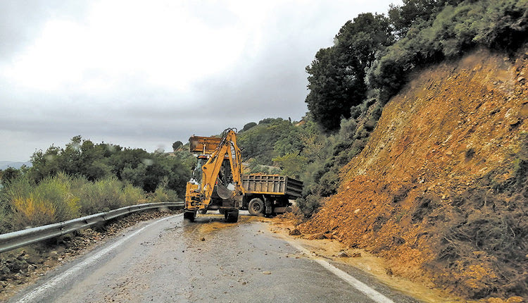 κατολισθήσεις με μια σφοδρή και καταστροφική βροχόπτωση στο Οροπέδιο Λασιθίου