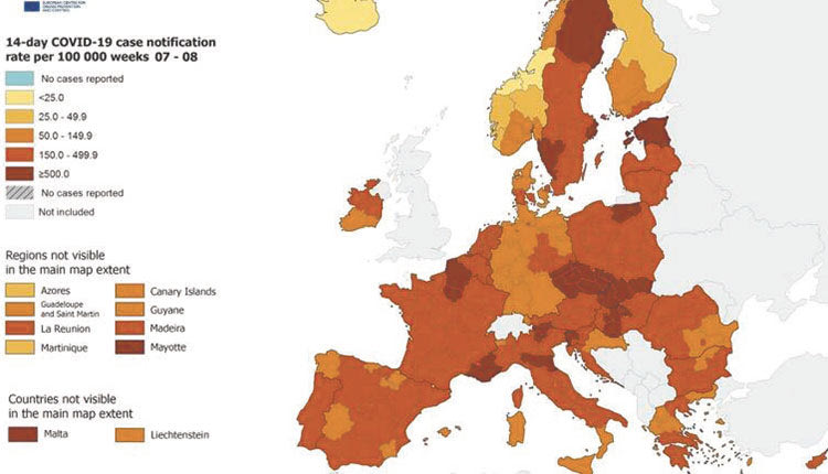 Η ανησυχία αποτυπώνεται και στους χάρτες