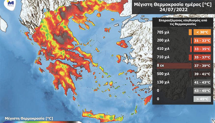 Συνεχίζονται και σήμερα οι υψηλές θερμοκρασίες