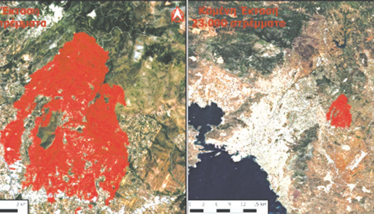 Οι χάρτες του ΙΤΕ δείχνουν το μέγεθος της καταστροφής