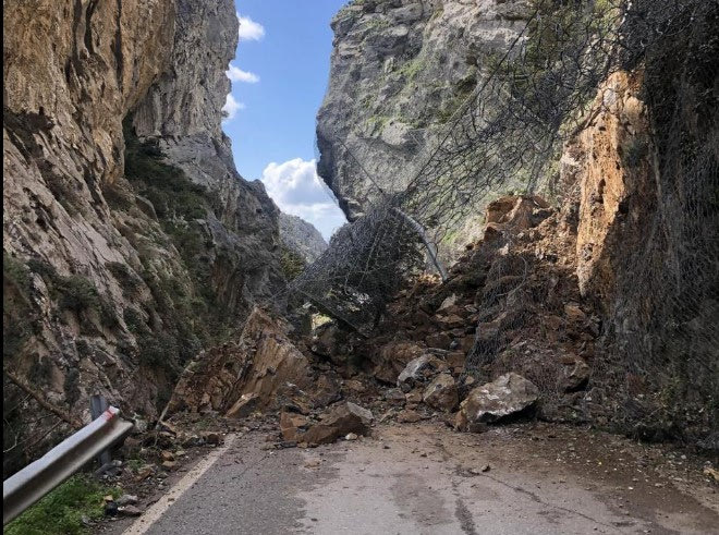 Κλειστός ο δρόμος στο φαράγγι του Κοτσιφού