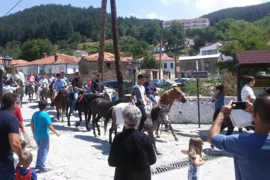 Το έθιμο του Άγιου Παντελεήμονα στην Κοζάνη: Καβαλάρηδες κατέκλυσαν τους δρόμους με τα άλογά τους