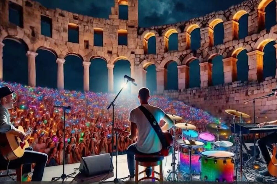 Coldplay: Το βίντεο κλιπ του τραγουδιού «Feels Like I’m Falling in Love» από τη σκηνή του Ηρωδείου