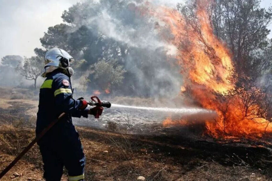 Ρόδος: Φωτιά στην περιοχή Βρύσα κοντά σε σπίτια – Μήνυμα από το 112