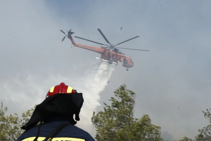 Λέσβος: Φωτιά τώρα σε δασική έκταση στην περιοχή Μανταμάδος – Σηκώθηκαν και εναέρια μέσα