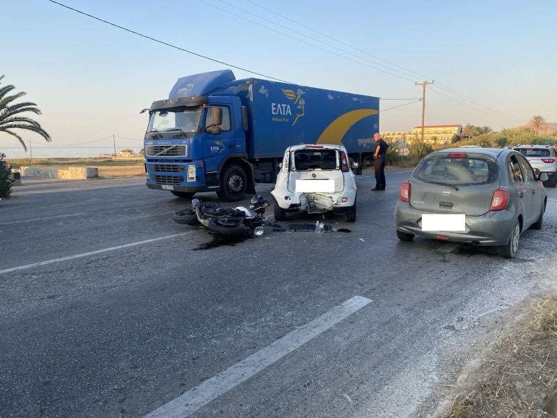 Σύγκρουση μηχανής με ΙΧ στον ΒΟΑΚ