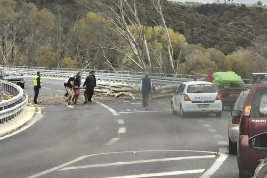 Τέμπη: Δέντρο έπεσε στην Εθνική Οδό – Διεκόπη η κυκλοφορία