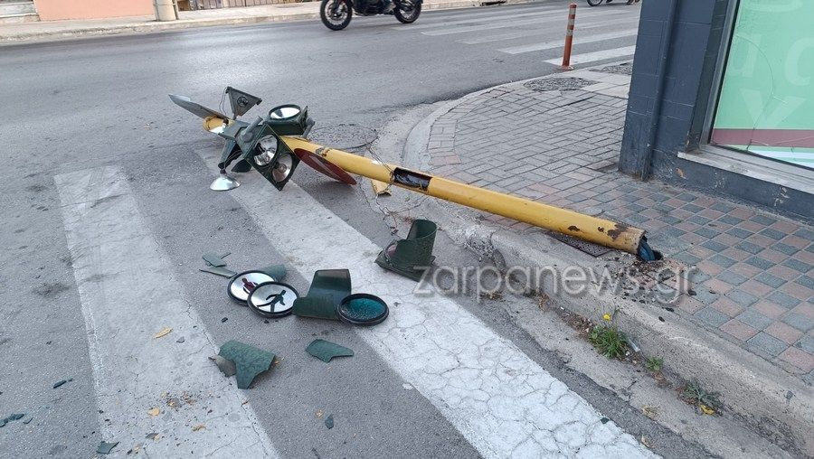 Χανιά: Έπεσε ο φωτεινός σηματοδότης δίπλα σε σχολεία