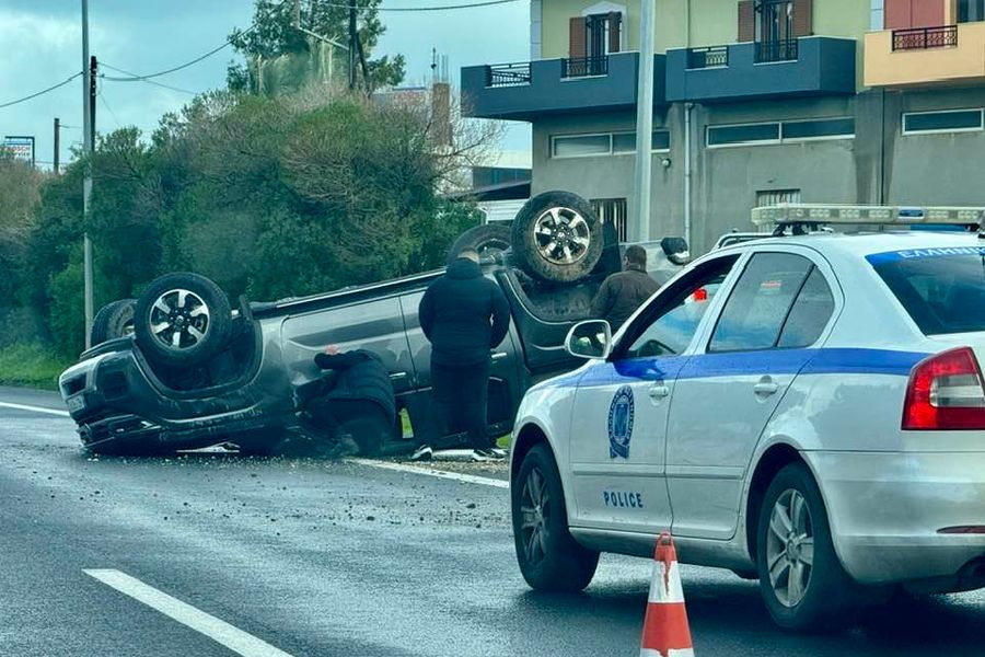 Ανατροπή οχήματος στον ΒΟΑΚ